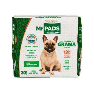 Imagem de Tapete Mr. Pads Higiênico com Cheirinho De Grama 80x60 30 Unidades - M