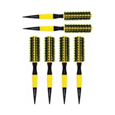 Imagem de Kit escovas termicas ceramica yellow 2p/4m marco boni - Genérico