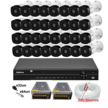 Imagem de Kit 32 Câmeras Intelbras 1120b G7 Dvr Intelbras Mhdx 32 Canais