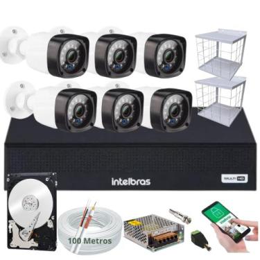 Imagem de Kit Dvr Intelbras 8 Canais H.265 320gb 6 Câmeras Full Hd 20m+Grade de 