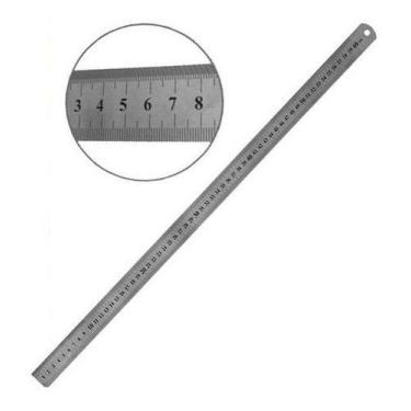 Imagem de Régua 60 cm Aço Inox Escolar Escritório Casa Estudos - Megatex