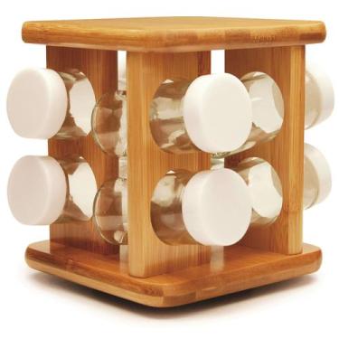 Imagem de Porta Temperos Condimentos Bambu Giratório 9 peças Tyft Yoi - Yoi - Ty
