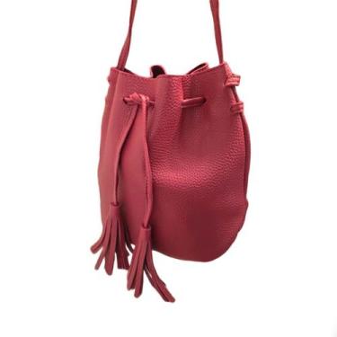 Imagem de Bolsa Saco Transversal Espaçosa Feminina Casual - Teruma, Vinho