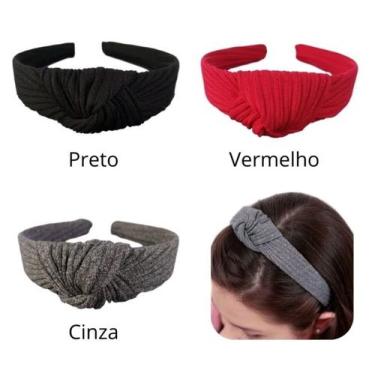 Imagem de Tiara Arquinho de Cabelo Turbante Nó Feminino Adulto e Infantil Tecido