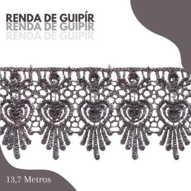 Imagem de Renda De Guipír Chl-436 - Peça Com 13,7 Metros- Cinza Escuro - Nº: 307