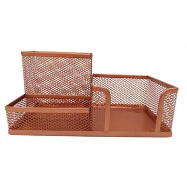 Imagem de Kit Organizador Rose Gold Com 3 Partes Para Escritório - Markys Store