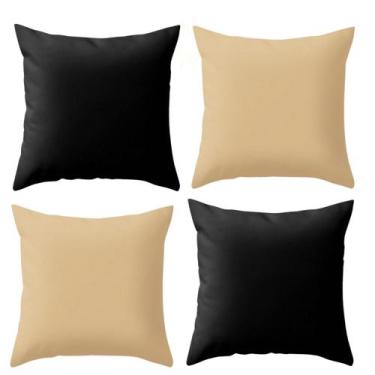 Imagem de Kit 4 Capas Lisas Varias Cores Para Sala Sofá Luxo - Gabi Flor, preto 