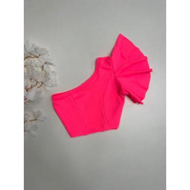 Imagem de Cropped Para Criança Nula Manga Lançamento Babado Blogueira - AK FASHI