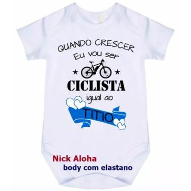 Imagem de body bebê quando crescer eu vou ser ciclista igual ao titio cód 9646 -