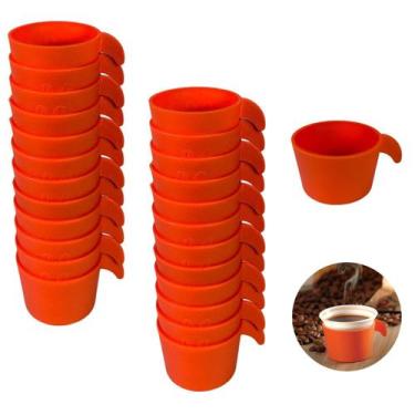 Imagem de Conjunto Copete 24 Porta Copos Descartável Cantinho Do Café Em Plástic