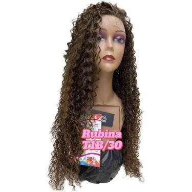 Imagem de Peruca Rubina Front Lace Cacheada Estilo Americano 75cm Fibra Futura -