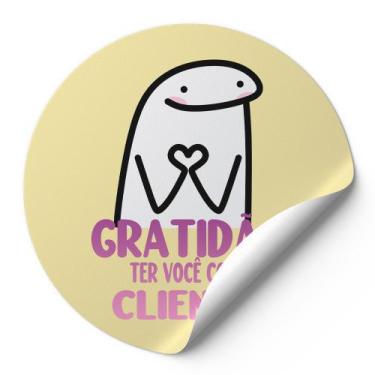 Imagem de 120 Etiquetas Auto Colante Adesivos Redondos Gratidão Ter Você Como Cl