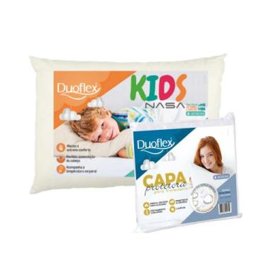 Imagem de Kit Travesseiro Nasa Kids 8cm + Capa Impermeável - Duoflex