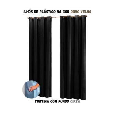 Imagem de Cortina Blackout Sala ou Quarto PVC (plástico) Rústica 100% Blecaute 2