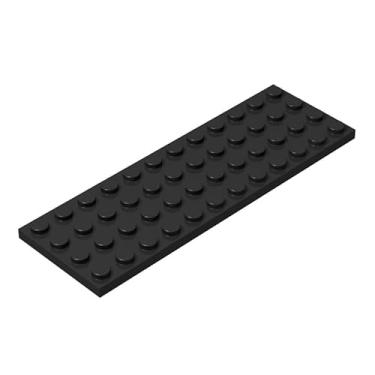 Imagem de Classic Black Plates Bulk, Black Plate 4x12, Building Plates Flat 10 Piece, Compatible with Lego Parts and Pieces: 4x12 Black Plates(Color: Black)