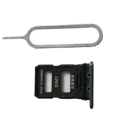 Imagem de zhxchzhi Suporte para leitor de bandeja de cartão SIM duplo OEM + pino de substituição para Xiaomi 14 Pro Parts Preto