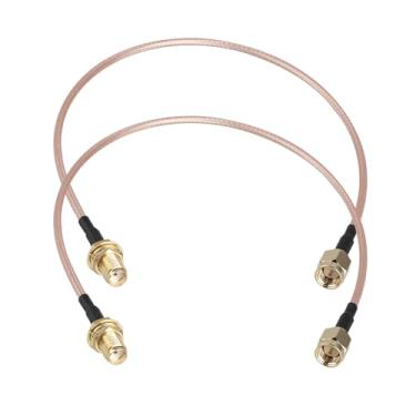 Imagem de Futheda Cabo de extensão de antena aérea SMA fêmea SMA para antena aérea WiFi macho SMA RG316 cabo coaxial 30 cm/12 polegadas para placa de rede sem fio PCI Express PCIE roteador adaptador USB