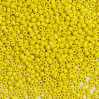 Imagem de LEECOON Contas de semente de cor amarela de 3 mm, 100 gramas, cerca de 3500 peças, tamanho 8/0, pequenas contas de sementes para fazer colar, pulseira, brinco, joias