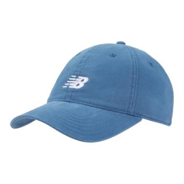 Imagem de New Balance Boné de beisebol casual feminino adulto 6 painéis não estruturado leve ajustável clássico sarja, Azul, Tamanho Único