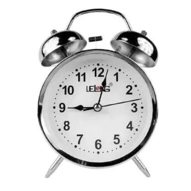 Imagem de Relógio Despertador Metal Estilo Antigo Retrô Sino Super Alto Pilha Me