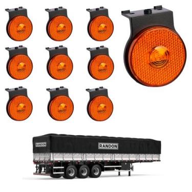 Imagem de 10 Lanterna Lateral Randon LED Âmbar 65mm c/ Suporte - Fio - DW Compon
