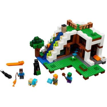 Imagem de Brinquedo LEGO Minecraft The Waterfall Base 21134 com minifiguras