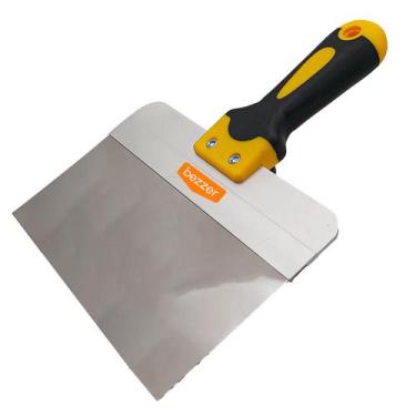 Imagem de Espátula Retangular 20 cm Inox Rígido Gesso Drywall Cabo Emborrachado 