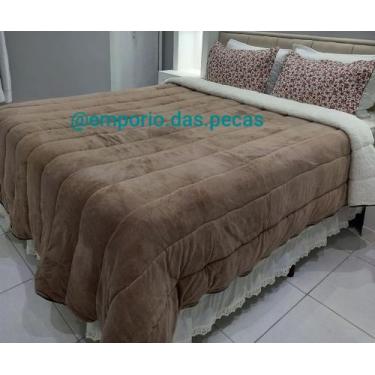 Imagem de Coberdrom de Sherpa Pele de Carneiro Queen Caqui - Têxtil Casa
