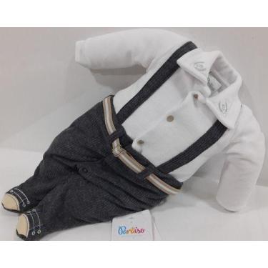 Imagem de Macacão Longo Plush Luxo Paraiso Bebê Menino Bordado 11571 - Paraíso, 