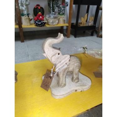 Imagem de Elefante em Pedra Gipsita - Arte na pedra , cor da pedra, 250g