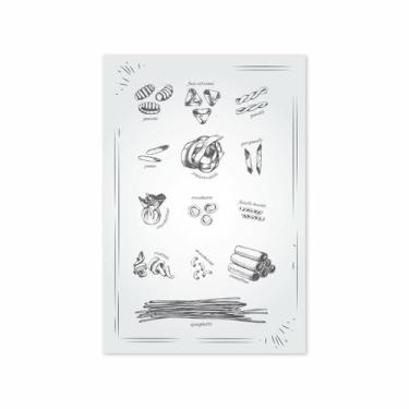 Imagem de Placa Decorativa MDF Tipos de Massas Italianas 30x40cm - Quartinhos