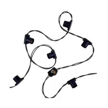 Imagem de Varal De Luz 50 Metros - 50 Soquetes E27 Cordão Cor Preto - Idealled