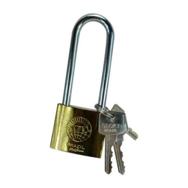 Imagem de Cadeado Longo para grades portões janelas em aço com 3 chaves - WebSto