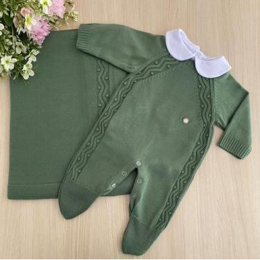 Imagem de Saída de Maternidade Macacão Bolotas em Tricot 3 Peças - Dinhos baby, 