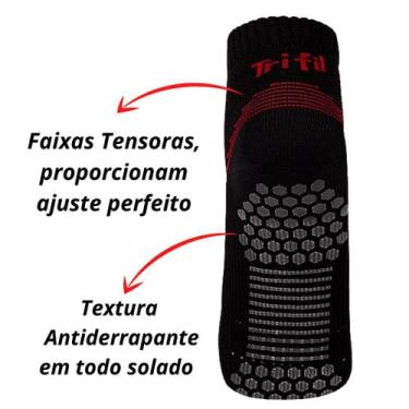 Imagem de Meia trifil Hidroginástica e pilates  Antiderrapante, 39/43, Preto