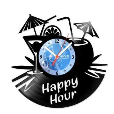 Imagem de Relógio De Parede Disco Vinil Diversos - Happy Hour - VDI-034 - Modern