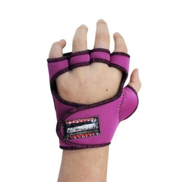 Imagem de Luva Com Polegar P/ Treino Palma Da Mão Couro Musculação - Pro Trainer