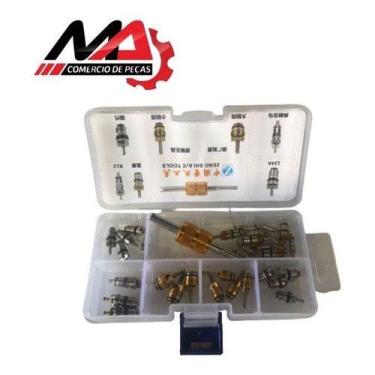 Imagem de Jogo Kit Núcleo Válvula Schrader R134a Ar Automotivo - Ma comercio