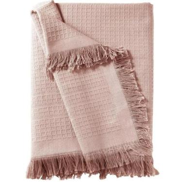 Imagem de Manta para decoração 100% algodão dohler marrocos 150 x 210 cm, Rosa