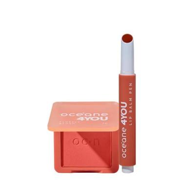 Imagem de Kit Océane 4you Blush Cremoso Brink Peach Lip Balm Coral (2 produtos)
