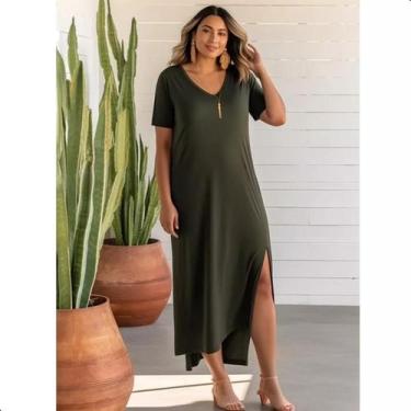 Imagem de Vestido Feminino Midi Longo Verão com Fenda e Bolsos - Contramão SP, V