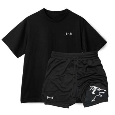 Imagem de Conjunto Camiseta Oversized e Short Térmico Peso Lobo Masculino - Rela