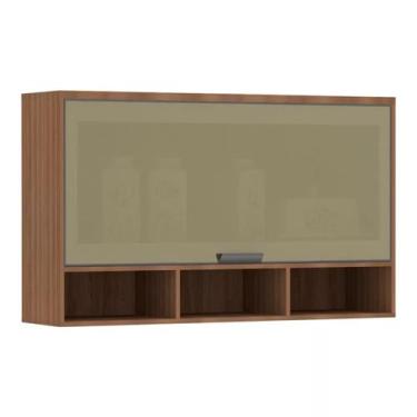 Imagem de Armário Aéreo 120cm 1 Porta Basculante com Vidro Reflecta Isa Luciane 