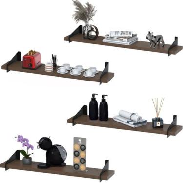Imagem de 4 Prateleiras Suspensa Multiuso 60Cm Para Sala Quarto SF PM - ShopFort