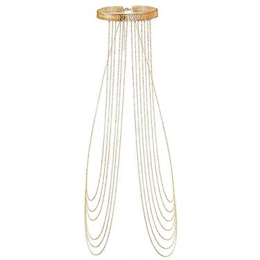 Imagem de Ofeiyaa Corrente corporal sexy em camadas com franja e cintura para a barriga, boho, biquíni, boate, festa, praia, joia corporal para mulheres e meninas, tom dourado, not Known, não conhecido, Sem