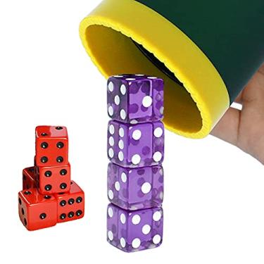 Imagem de Six Senses Media Copo De Empilhamento De Dados (Verde) Conjunto Com 4 Peças 19Mm (Puple) E 5 Peças 18Mm (Vermelho) Dados Padrão De 6 Lados, Com Bolsa De Armazenamento-Instrução De Truques De Mágica