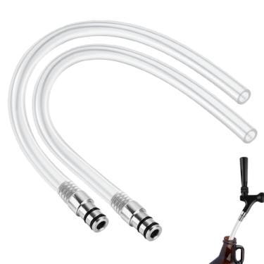 Imagem de WELLBOM 2 peças Growler Filler, 30.5 cm Silicone I.D 5/40.6 cm Growler Filling Tubing Stainless O.D 1/5.1 cm Enchimento de Garrafas Encaixe Barb para I.D 12,63-12,7 mm Kegerator Torneira Torneira de