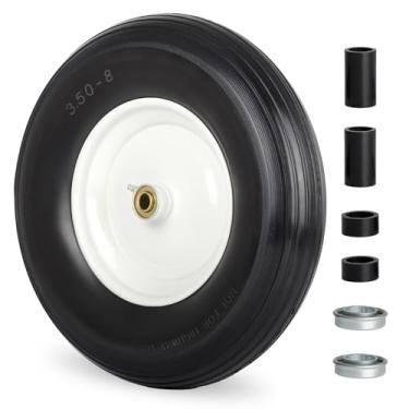 Imagem de GICOOL Pneu de substituição de carrinho de mão de 35,5 cm, serve para rodas de carrinho de mão 4,80/4,00-8, 3,50/2,50-8, 4,00-6, 4,00-8, rodas de carrinho de mão, rolamento de 5/20.3 cm com rolamento