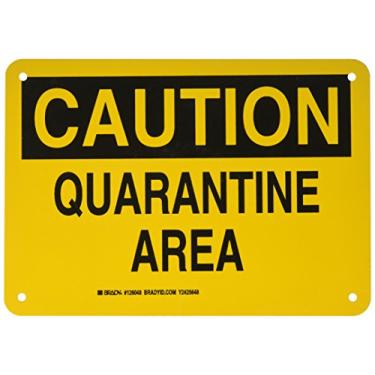 Imagem de Brady 126048 Chemical and Hazard Sign, Legend "Quarantine Area", 7" Height, 10" Width, Black on YellowQ
