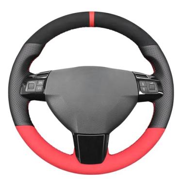 Imagem de MEWANT Couro verdadeiro + Athsuede Capa de volante de carro costurada à mão para Opel Astra (H) 2004-2009 / Zaflra (B) 2005-2014 / Signum 2005-2009 / Vectra (C) 2005-2009